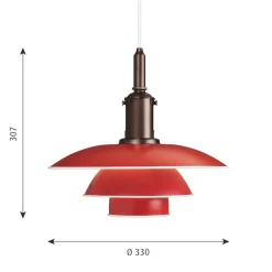 PH 3½-3 Taklampa red/silkesmatt brown, copper