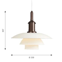 PH 3½-3 Taklampa white/ silkesmatt brown, copper