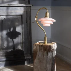 PH 2/2 the Question Mark bordslampa pale rose/brass