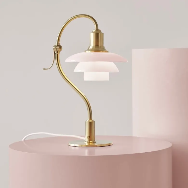 PH 2/2 the Question Mark bordslampa pale rose/brass