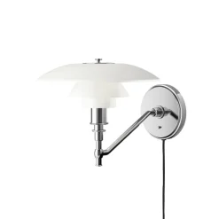 PH 3/2 Vägglampa glass/chrome