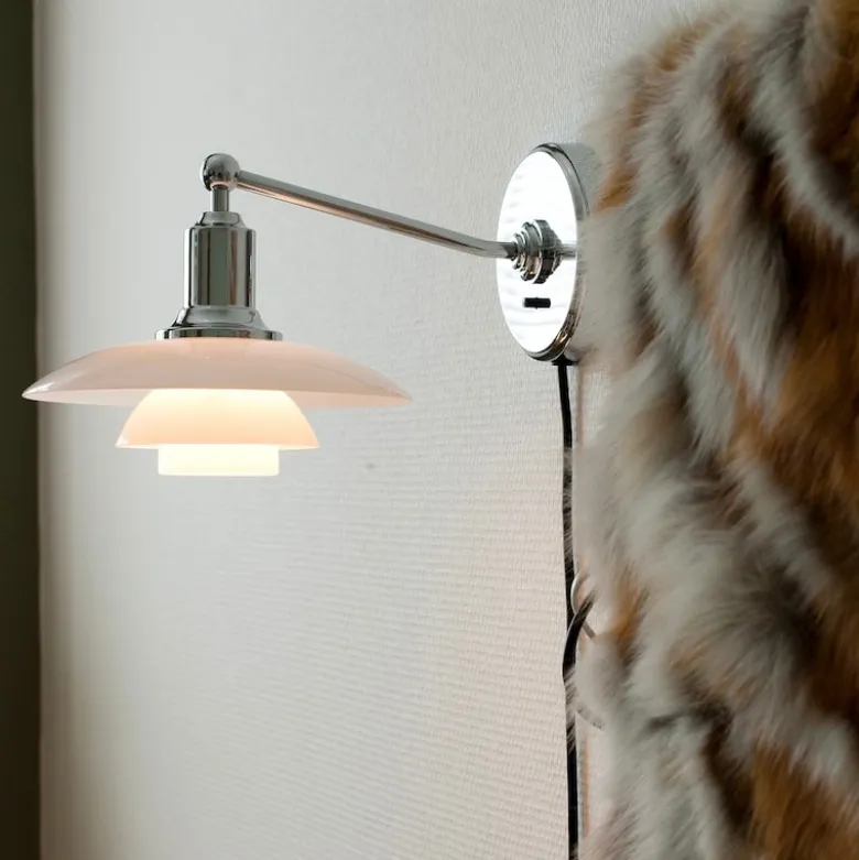 PH 2/1 Vägglampa glass/chrome