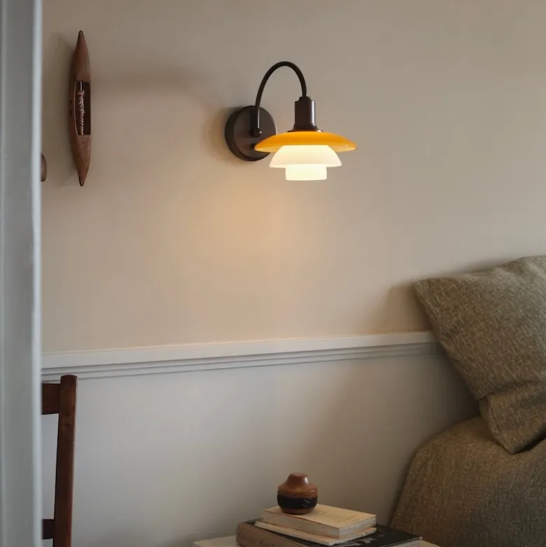 PH 3/2 vägglampa utan sladd med brytare Centenary Edition amber/opal white