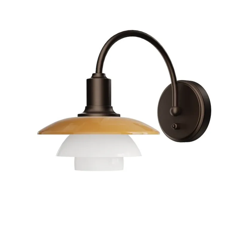 PH 3/2 vägglampa utan sladd med brytare Centenary Edition amber/opal white