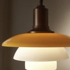 PH 3/2 vägglampa utan sladd och brytare Centenary Edition amber/opal white