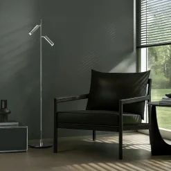Pipeline dubbel golvlampa krom