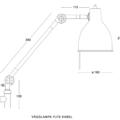 PJ72 vägglampa kabel oxblod