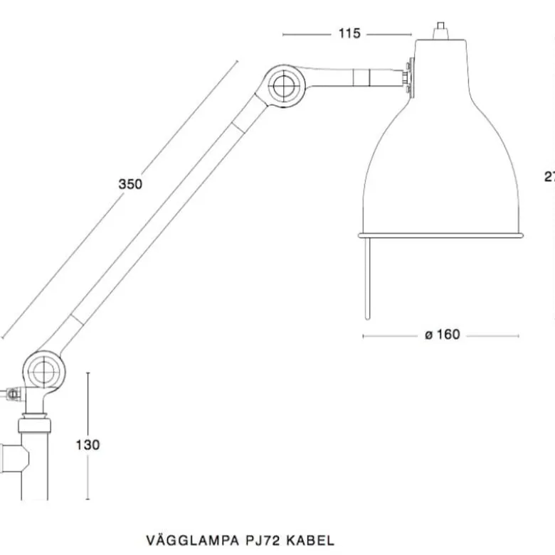 PJ72 vägglampa kabel vit