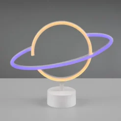 Planet bordslampa vit/gul/lila