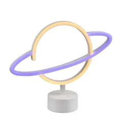 Planet bordslampa vit/gul/lila