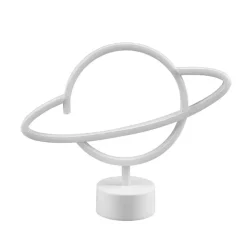 Planet bordslampa vit/gul/lila