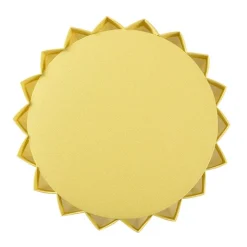Plissé bordslampa gul textil