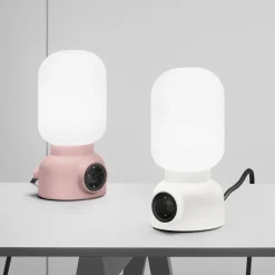 Plug lamp bordslampa puderrosa