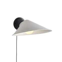 Plume vägglampa kabel med brytare svart/porslin