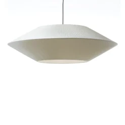 Pollux Ø75 taklampskärm benvit plisserad