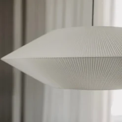 Pollux Ø75 taklampskärm benvit plisserad
