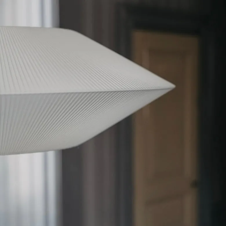 Pollux Ø75 taklampskärm benvit plisserad