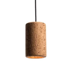 Porto S taklampa svartstruktur/kork