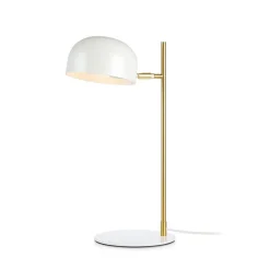 Pose bordslampa vit/borstad mässing