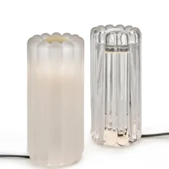 Press bordslampa frostad