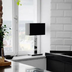 Prime bordlampa H69cm Krom/svart skärm