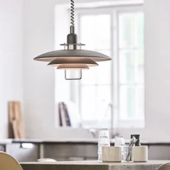 Primus II Ø43 taklampa med hiss grå struktur