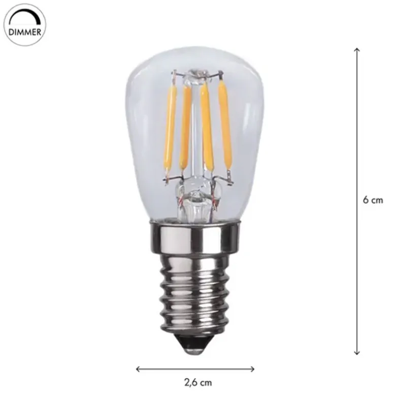 Päronlampa E14 ST26 LED dimbar klar