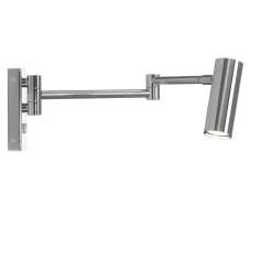 Puck med arm vägglampa fast installation krom