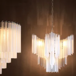 Pulsar Chandelier taklampa frostat glas/nickel