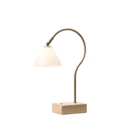 Question portabel bordslampa antik/opal