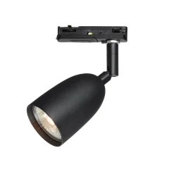 Radiell spotlight svart/svart led Global 1-fas