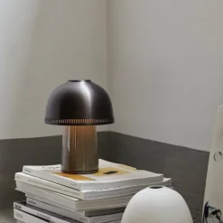 Raku SH8 portabla bordslampa beige grey & bronzed