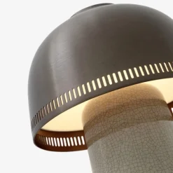 Raku SH8 portabla bordslampa beige grey & bronzed
