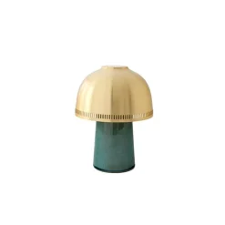 Raku SH8 portabla bordslampa blue green & brass