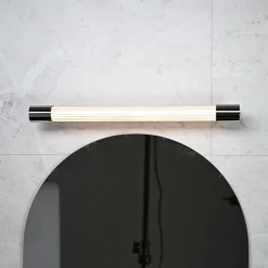 Ray medium vägglampa IP44 förnicklad mässing