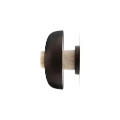 Reverse vägglampa fast installation sand travertine/bronzed aluminium