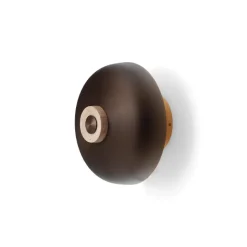 Reverse vägglampa fast installation sand travertine/bronzed aluminium