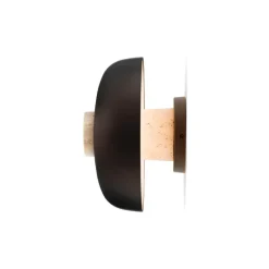 Reverse vägglampa fast installation sand travertine/bronzed aluminium