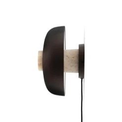 Reverse vägglampa med kabel Sand Travertine/bronzed aluminium