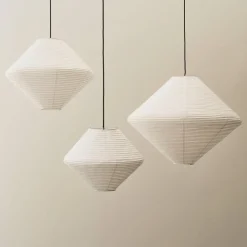 Rice paper shade Diamond lampskärm Ø80 vit