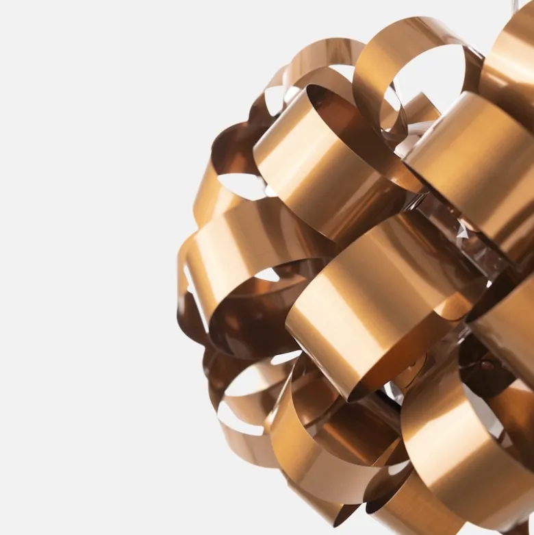 Ring Ø500 taklampa koppar