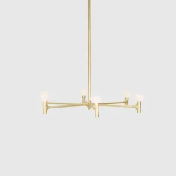 Root one-tier medium chandelier solid brass