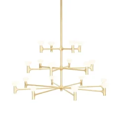 Root three-tier large chandelier solid brass