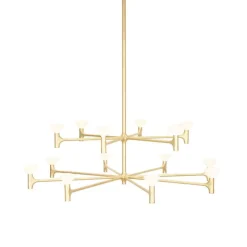 Root two-tier large chandelier solid brass