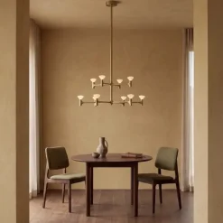 Root two-tier medium chandelier solid brass
