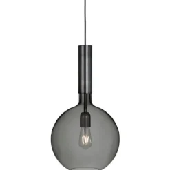Rosdala taklampa råjärn/rökfärgat glas