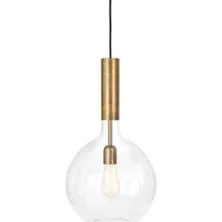 Rosdala taklampa råmässing/klart glas