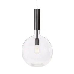 Rosdala taklampa svartoxiderat järn/klart glas