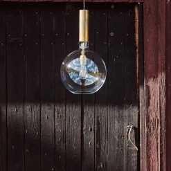Rosdala XL taklampa råmässing/klart glas