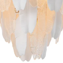Saint Lucia Large Chandelier taklampa Antik mässing/klart glas/vit keramik